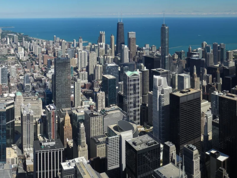 view, озера Мичиган, Lake Michigan, downtown, Чикаго, вид, города, Chicago