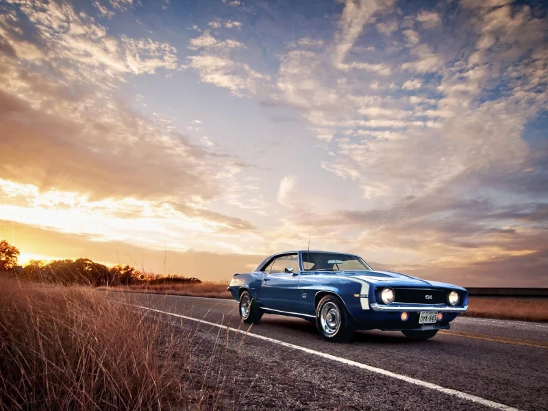 cars, sun rays, Chevrolet Camaro SS, Chevrolet, солнечного света, roads, солнечные лучи, Солнце, classic cars, vehicles, дорог, транспортных средств, sunlight, автомобили, Sun, классические автомобили