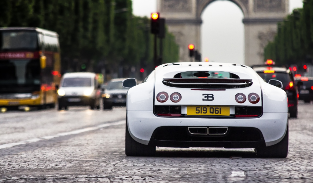 , white, Paris, Bugatti Veyron, cars