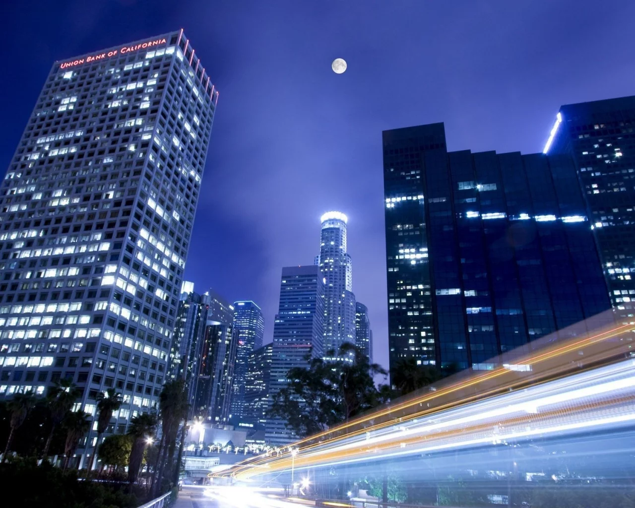 зданий, длительное воздействие, города, long exposure, Moon, high exposure, cities, Ночь, cars, Луна, высокую подверженность, buildings, автомобили, night