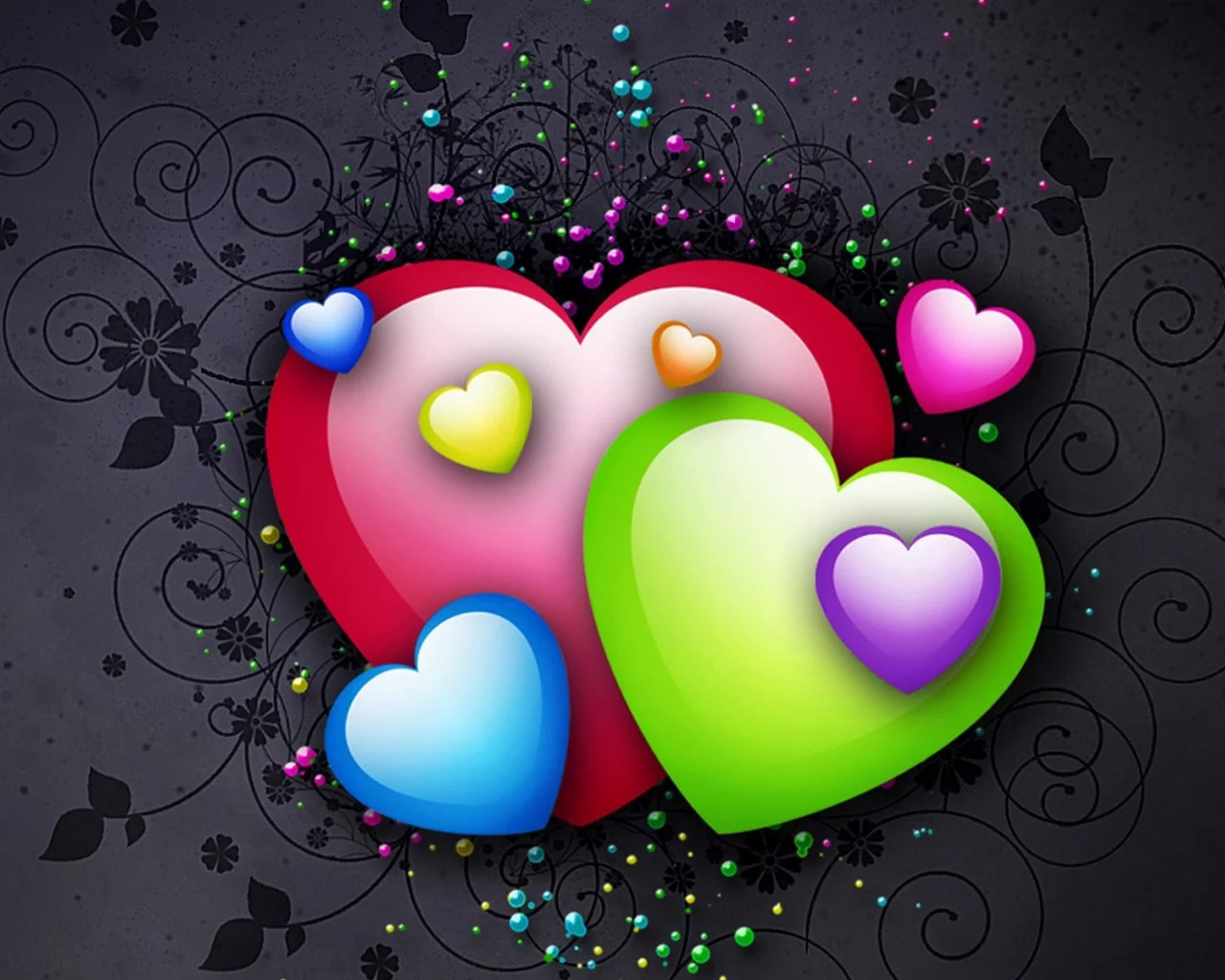 , hearts, abstract