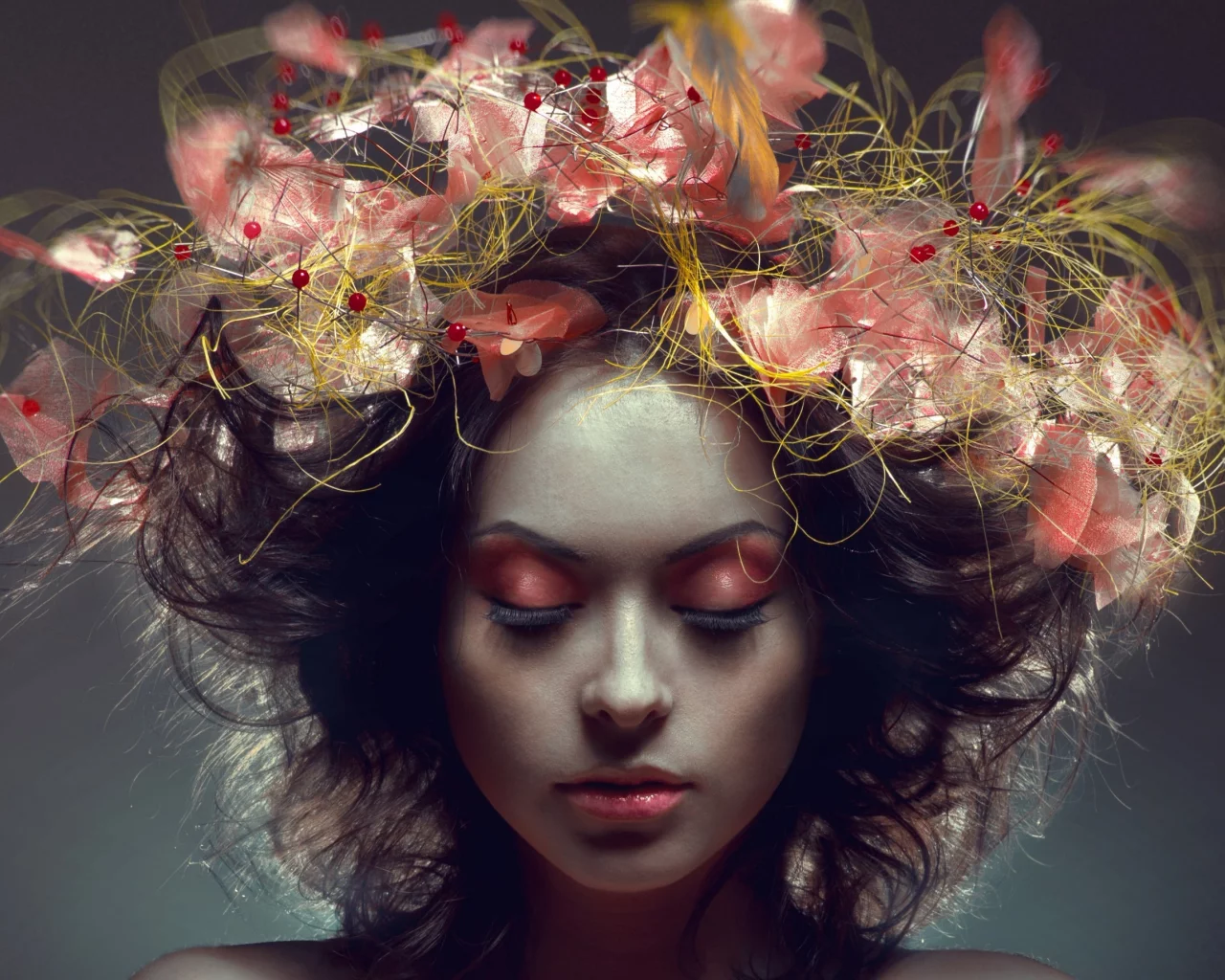 make up, models, faces, women, 