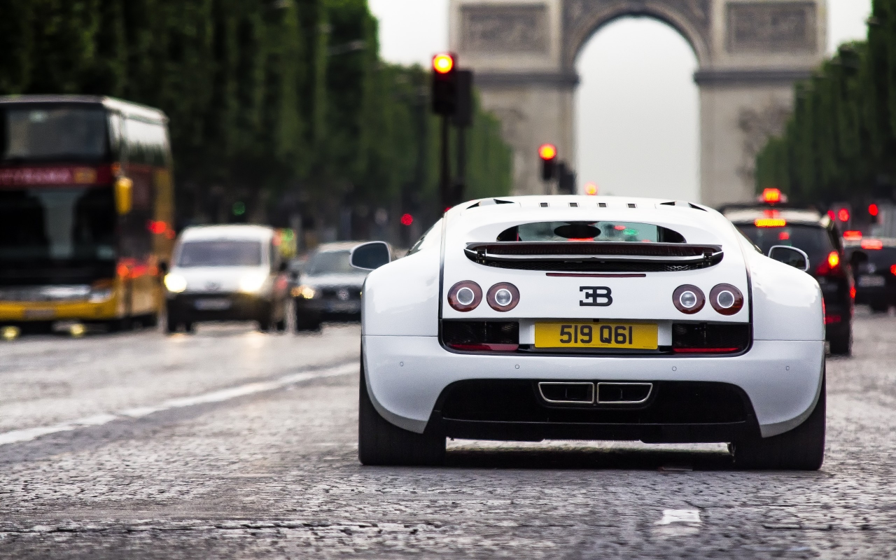 , white, Paris, Bugatti Veyron, cars