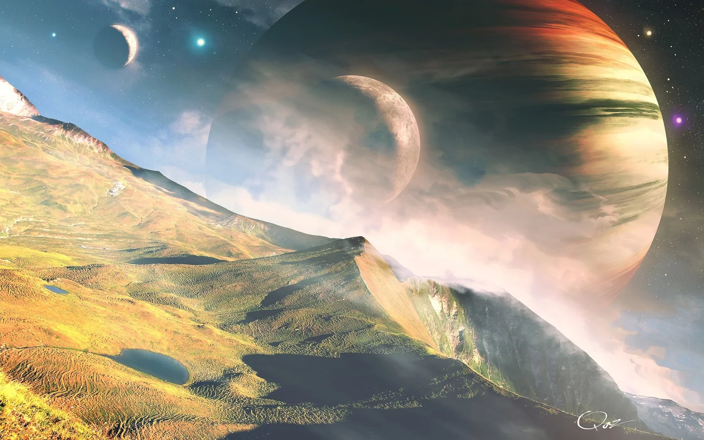 1920, , digital art, science fiction, planets