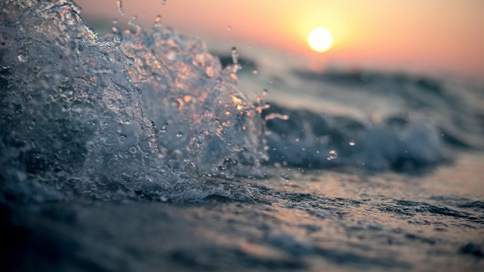 волны, море, облака, sunset, water, закат, sea, skies, clouds, waves, вода, Sun, небо, солнце