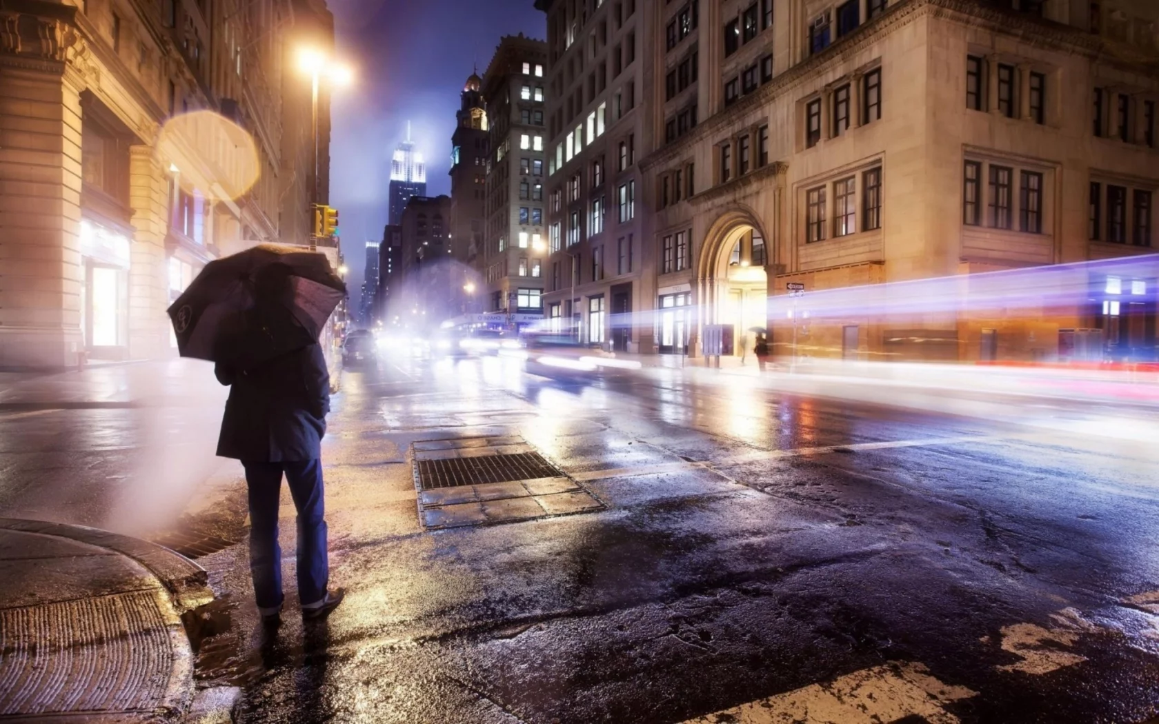 город, дождь, нью йорк, вечер, new york