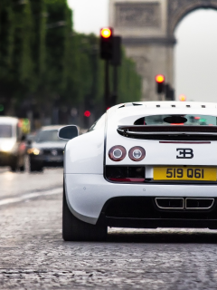 , white, Paris, Bugatti Veyron, cars