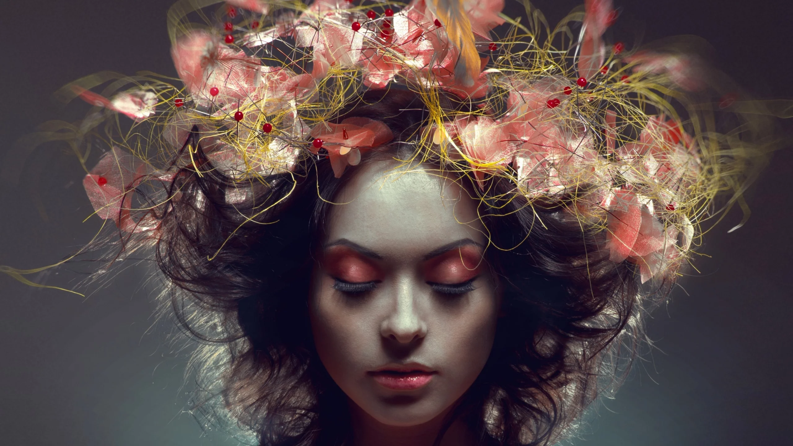 make up, models, faces, women, 