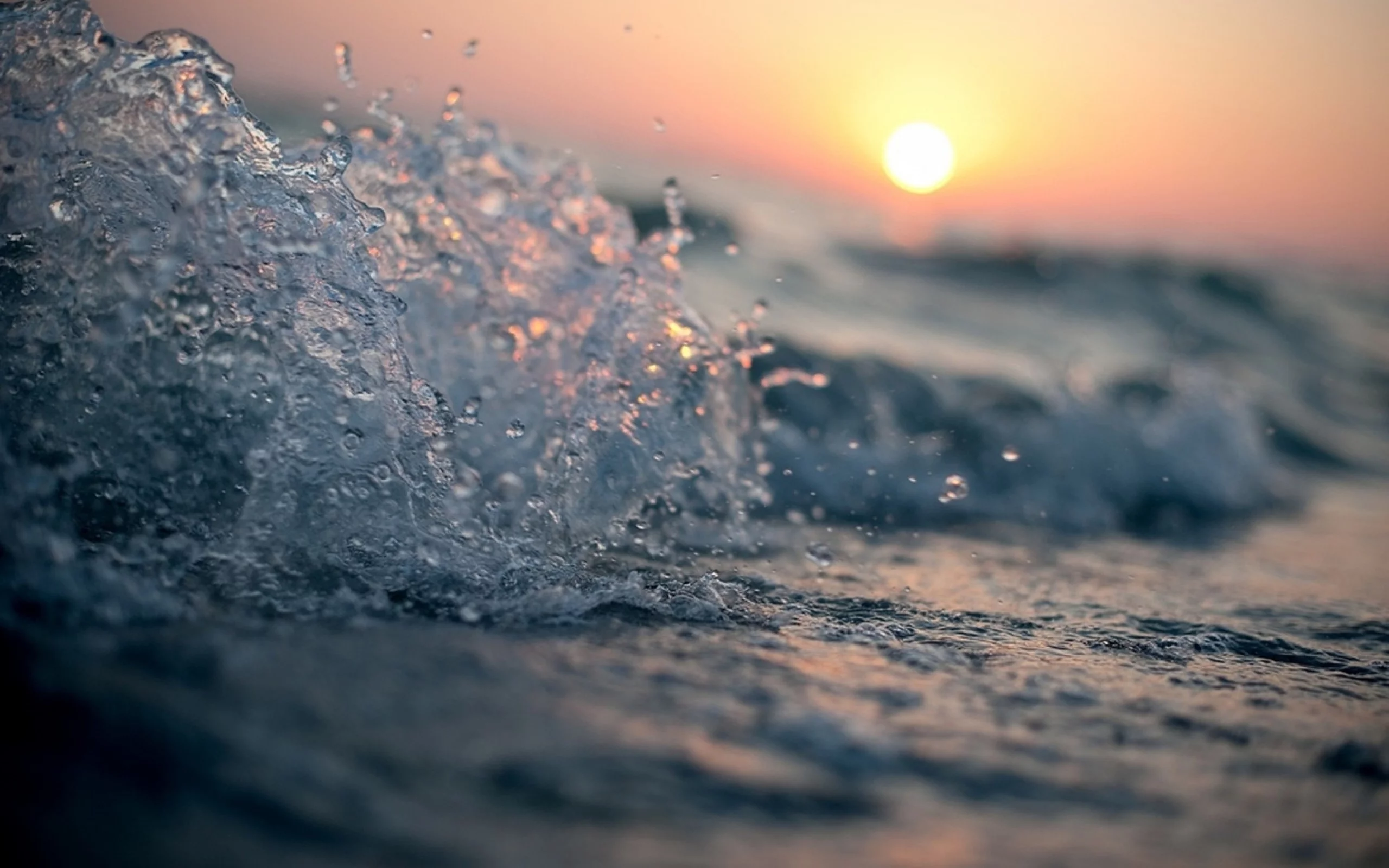 волны, море, облака, sunset, water, закат, sea, skies, clouds, waves, вода, Sun, небо, солнце