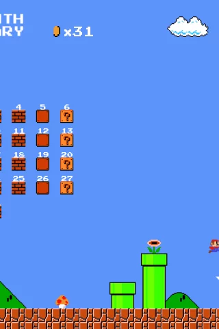 Супер Марио, video games, calendar, календарь, Smashing magazine, ретро-игры, January, Smashing Magazine, retro games, Super Mario, Mario, видео-игры, январь, Марио, 2013, Nintendo