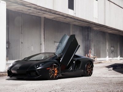 cars, автомобили, Lamborghini Aventador, black, черная