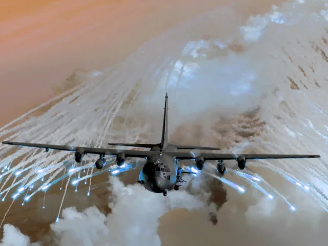 C-130 Hercules, aircraft, flares, самолет С-130 Hercules, вспышек