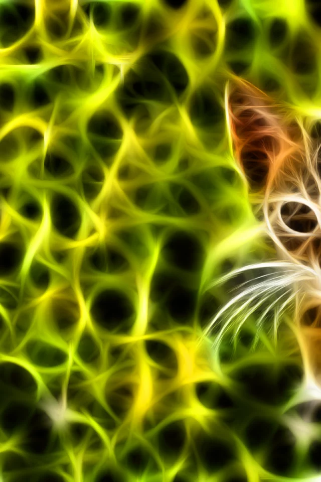 , kittens, feline, cats, fractalius, green, fractal