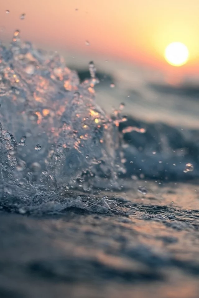 волны, море, облака, sunset, water, закат, sea, skies, clouds, waves, вода, Sun, небо, солнце