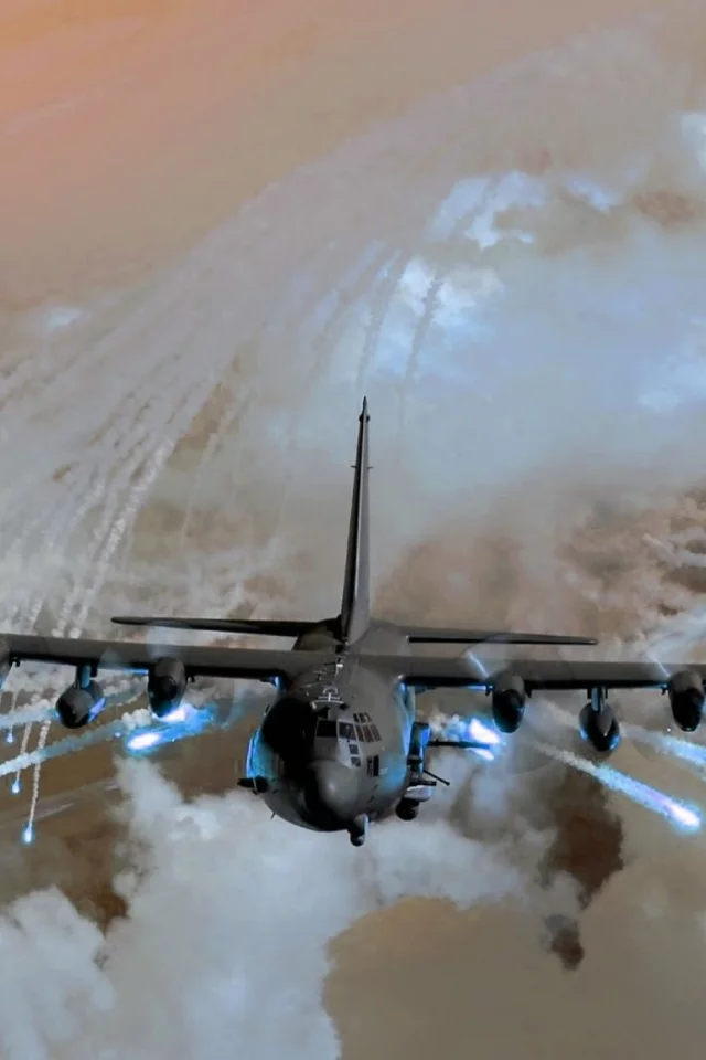 C-130 Hercules, aircraft, flares, самолет С-130 Hercules, вспышек