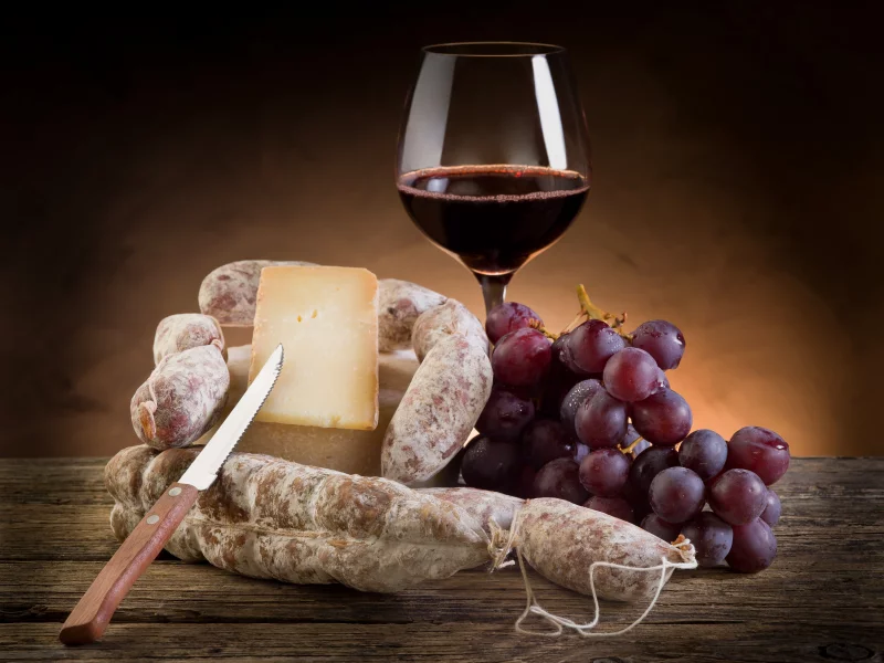 wine, food, 