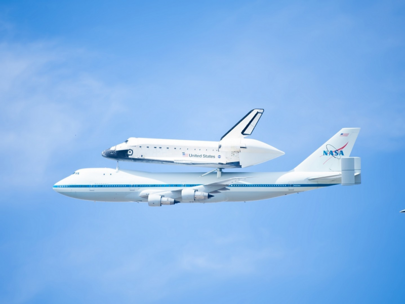 самолета, NASA, aviation, Space Shuttle, космического корабля, Boeing 747, aircraft, НАСА, авиация