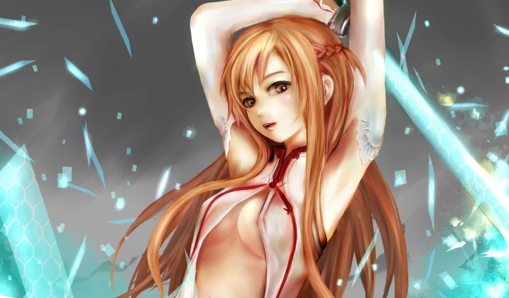 осколки, zhang xiao bo , девушка, меч, yuuki asuna, Арт, sword art online