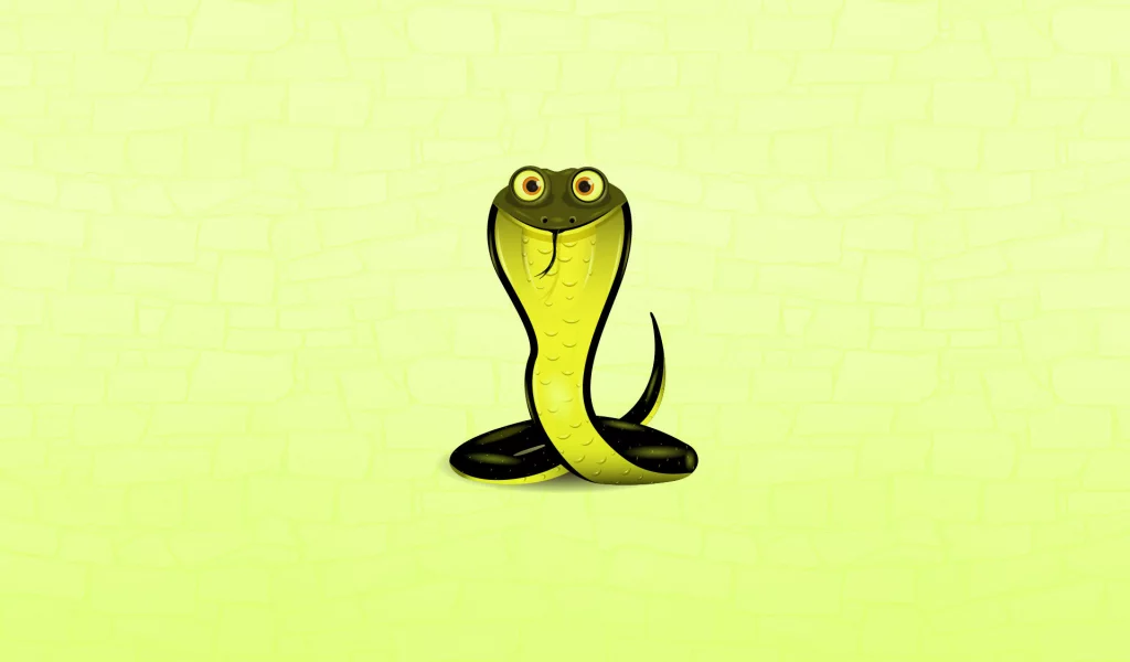 Кобра, зеленый фон, глазастая, минимализм, змея, cobra