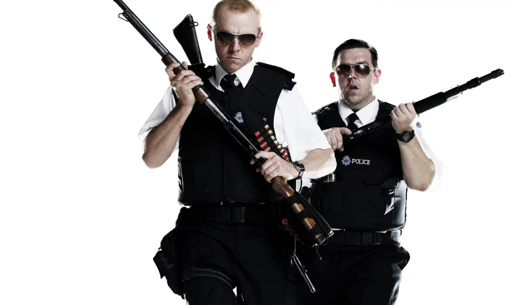 пушки, саймон пегг, оружие, nick frost, ник фрост, Simon pegg