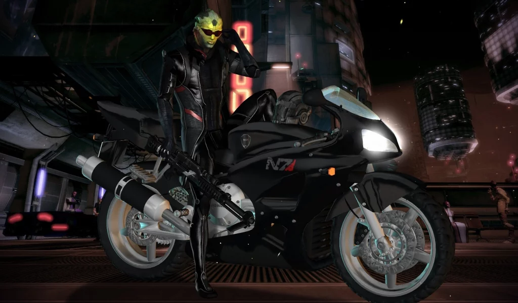 mass effect, тэйн, omega, омега, thane, Fan art, n7, мотоцикл