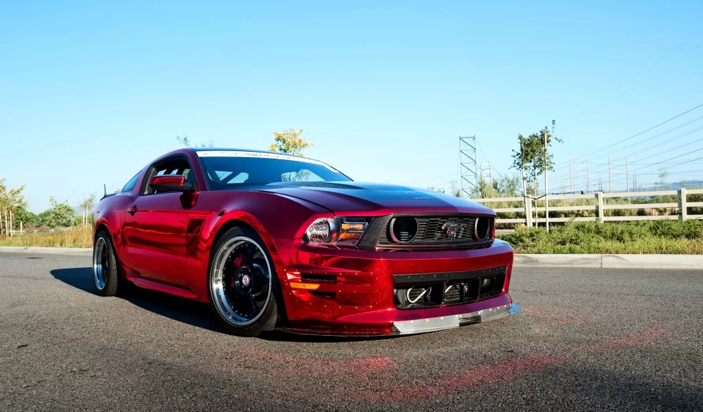 chrome, Car, mustang, wallpapers, tuning, red, beautiful, automobile, ford, desktop, gt500