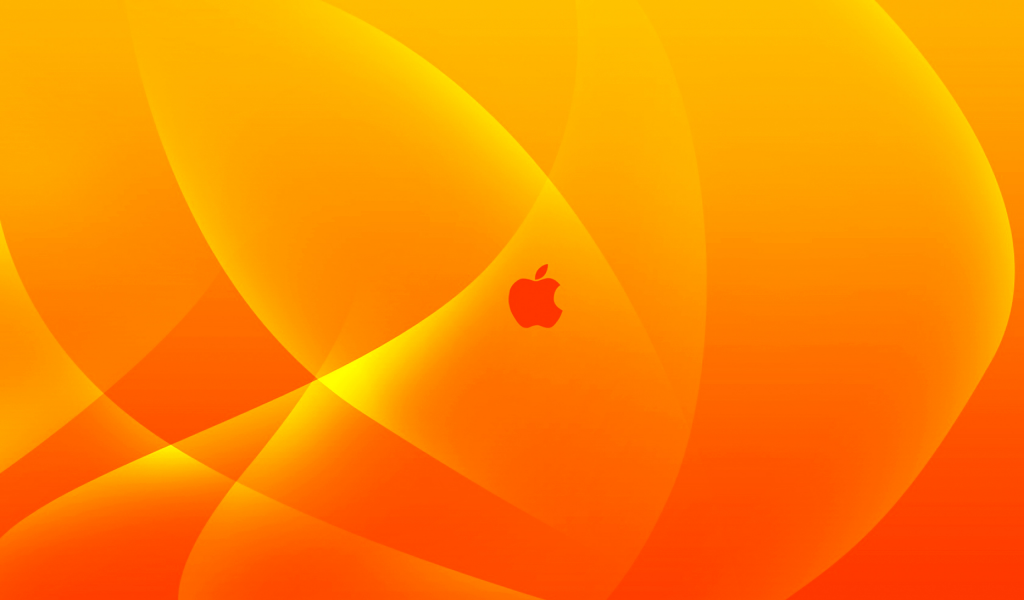apple, Mac, logo, orange, yellow