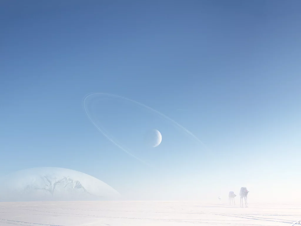 star wars, Арт, роботы, холод, льдины, снег, машины