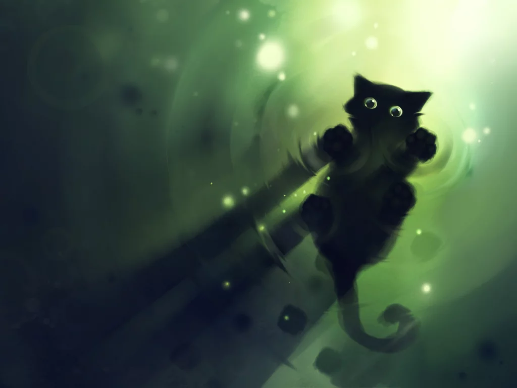 kittens, abstract, green, DeviantART, простые, кошки, Apofiss, artwork, произведения искусства, simple, cats, зеленые, абстрактные, котята