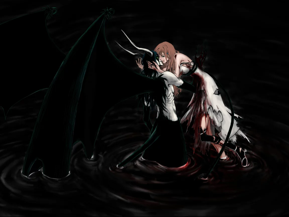 inoue orihime, Bleach, ulquiorra, иноуэ орихиме, улькиорра, блич, dark