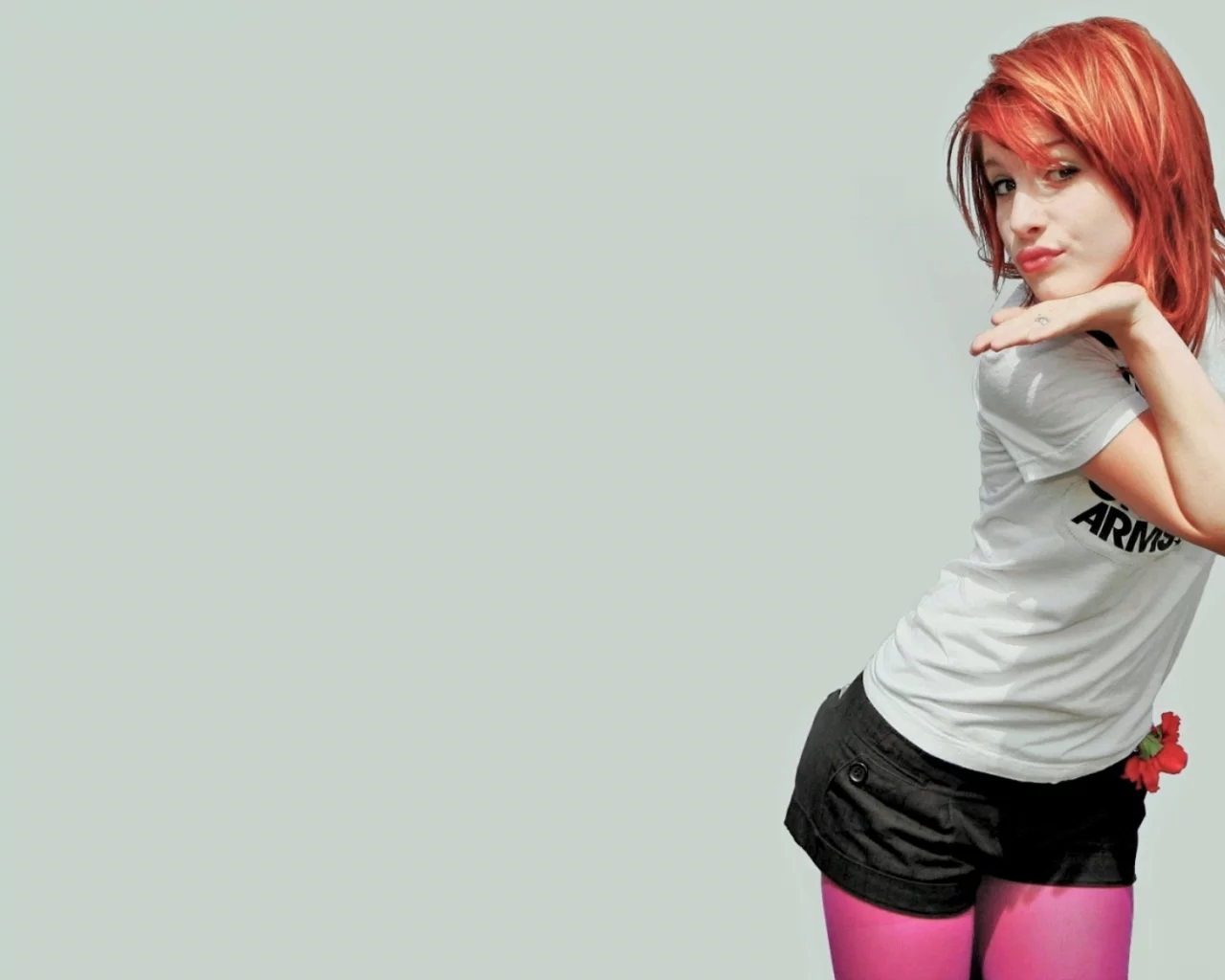 Hayley williams, певица, шорты, рыжая