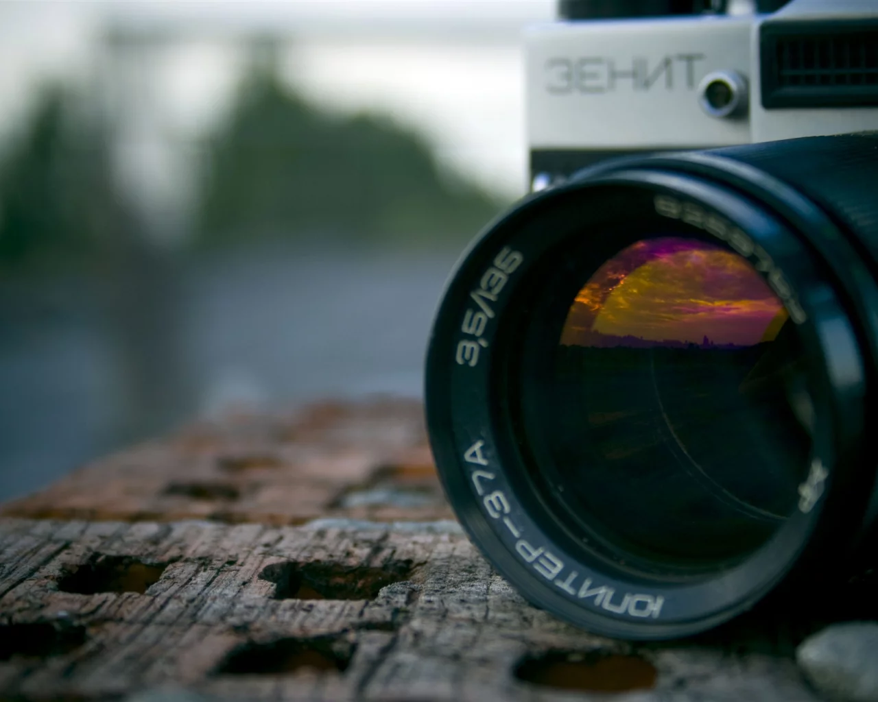 зенит, отражение, объектив, стекло, Фотоаппарат