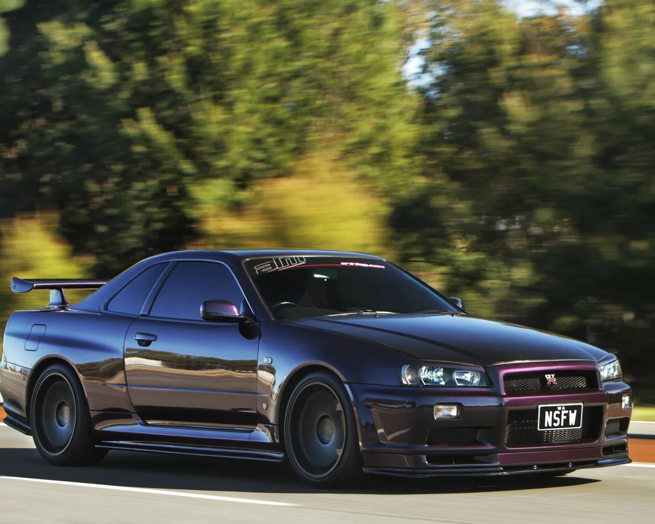 ниссан, скайлайн, r34, skyline, скорость, Nissan, front, gt-r