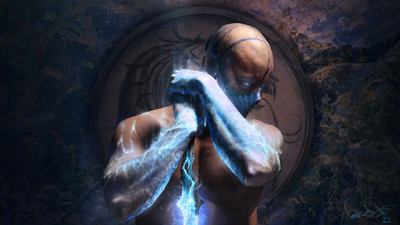 оружие, маска, mortal kombat, трещины, Sub-zero, мужчина