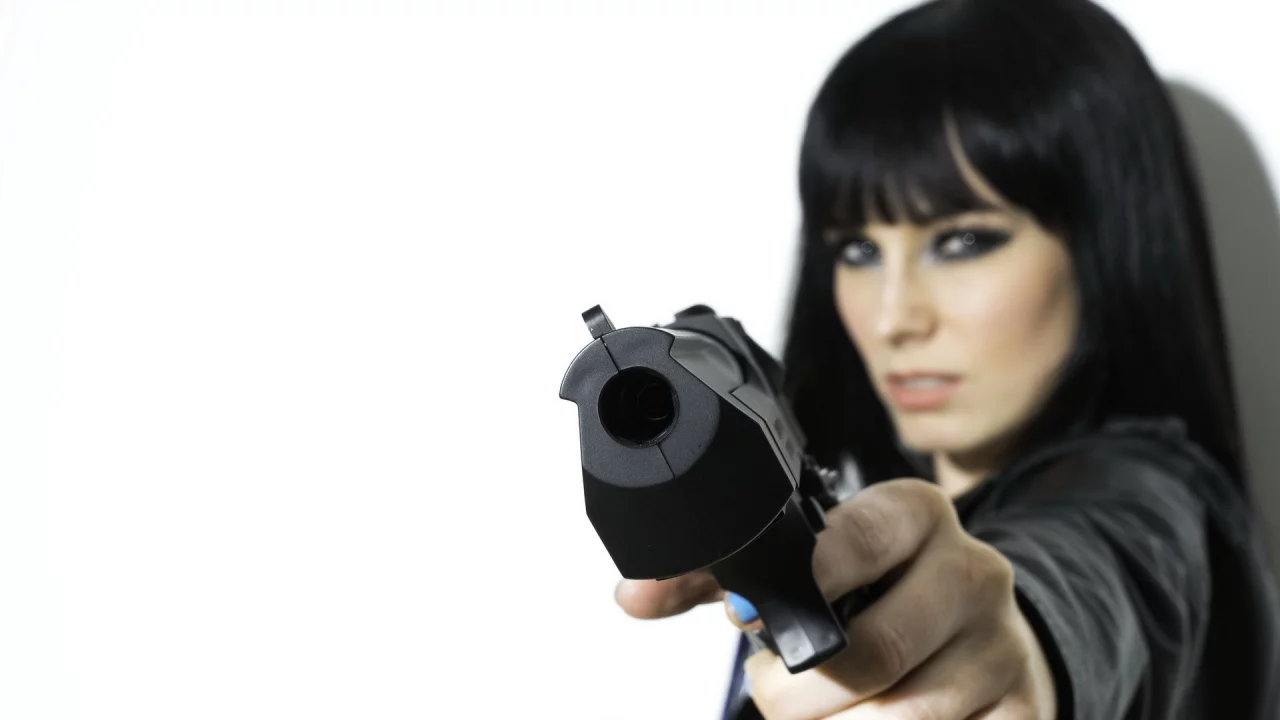 Пистолет, ситуация, девушка
