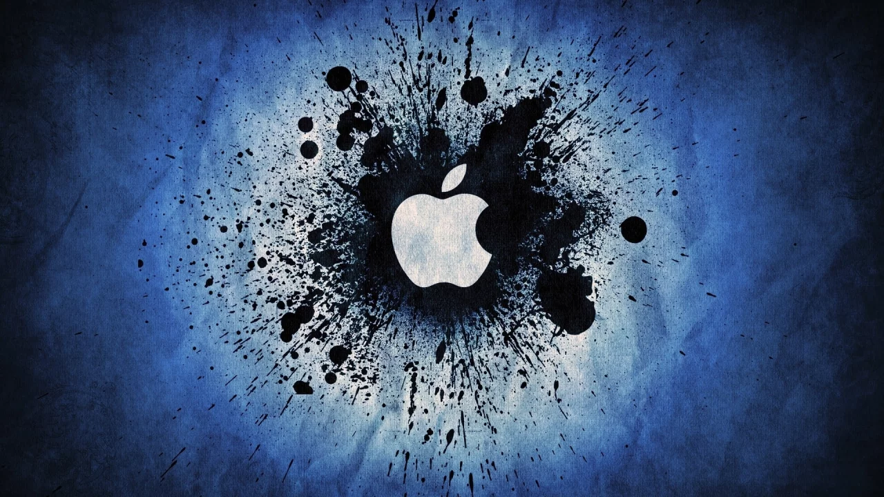 blue splatter, brand, splatter, color, blue, Apple, logo