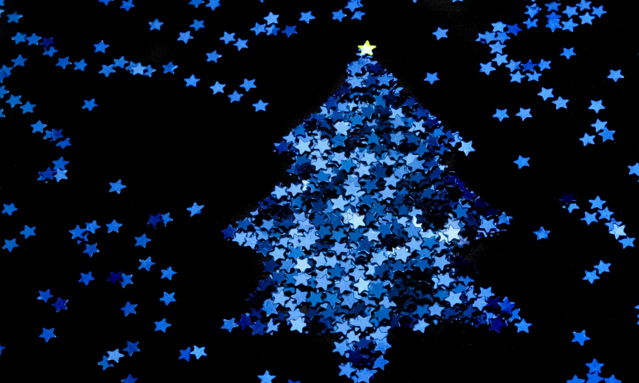 christmas, рождество, синий, праздник, New year, ёлка, новый год
