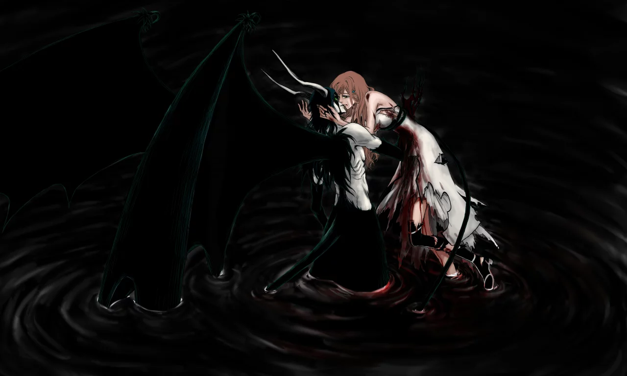 inoue orihime, Bleach, ulquiorra, иноуэ орихиме, улькиорра, блич, dark