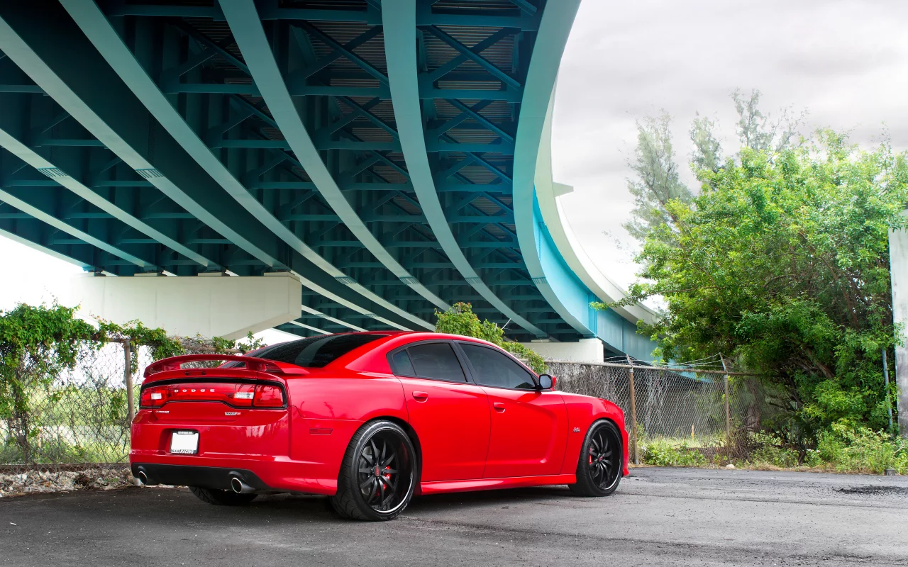 машины, тюнинг, мост, авто, деревья, charger, Dodge, srt8