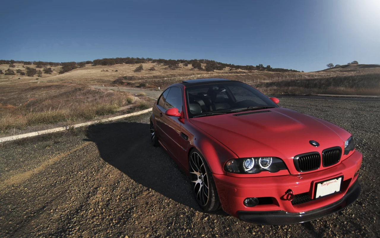 Bmw, дневной, m3, свет, вид спереди, бмв, red, e46, красный