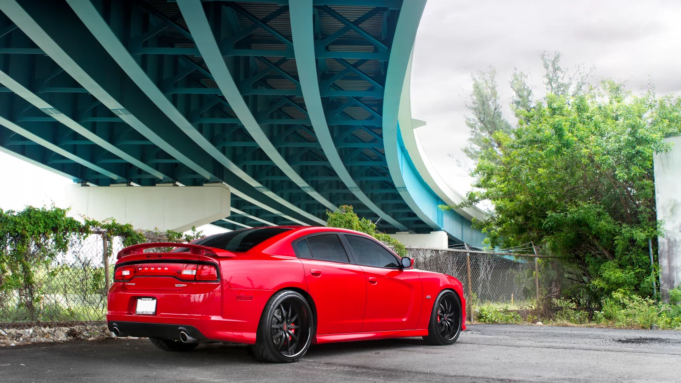 машины, тюнинг, мост, авто, деревья, charger, Dodge, srt8