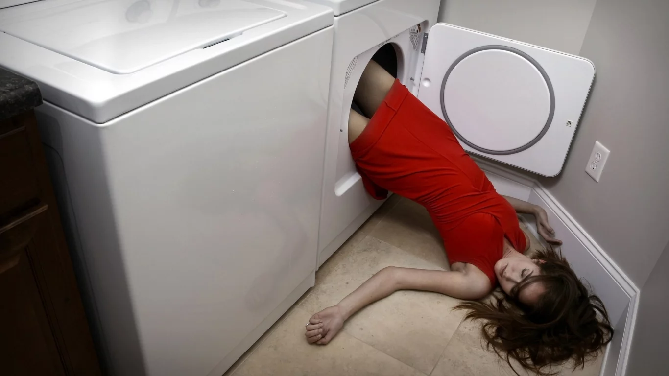 девушка, ситуация, Washing machine