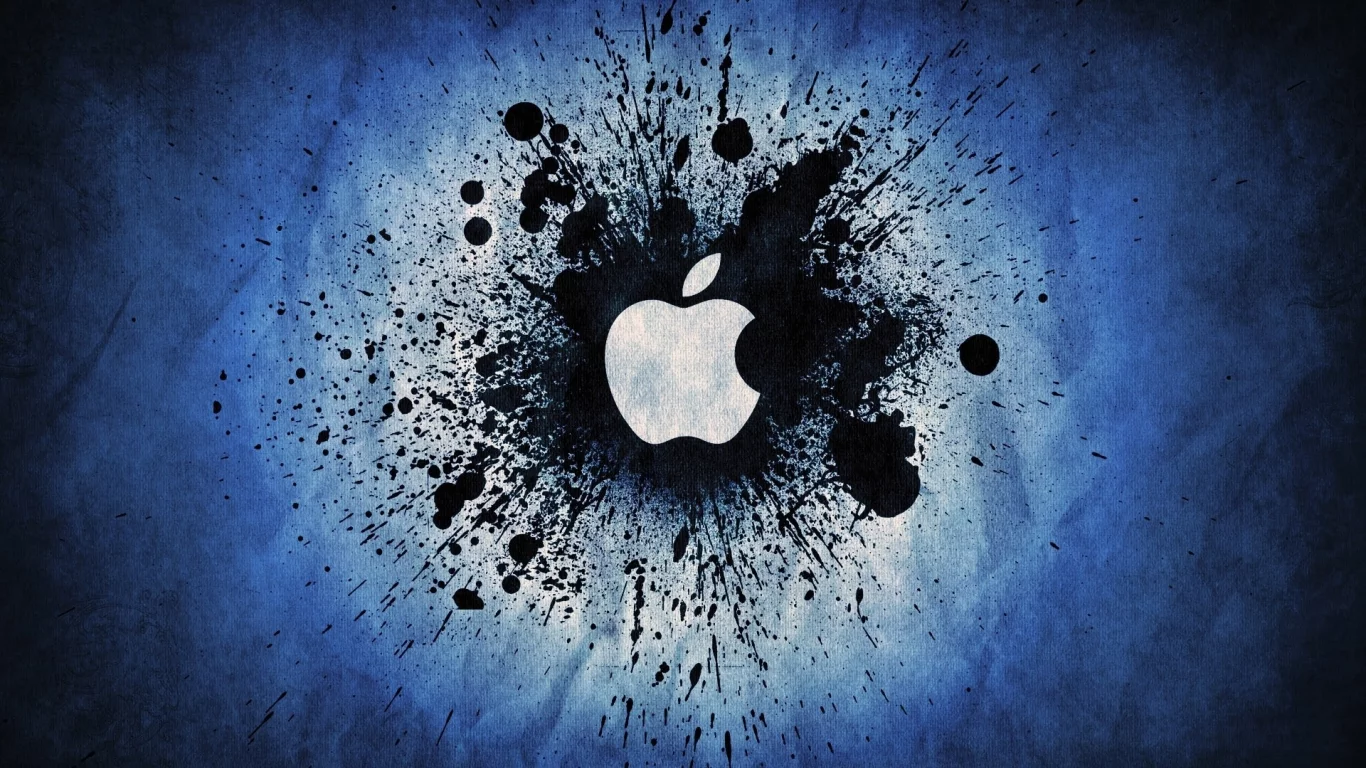 blue splatter, brand, splatter, color, blue, Apple, logo