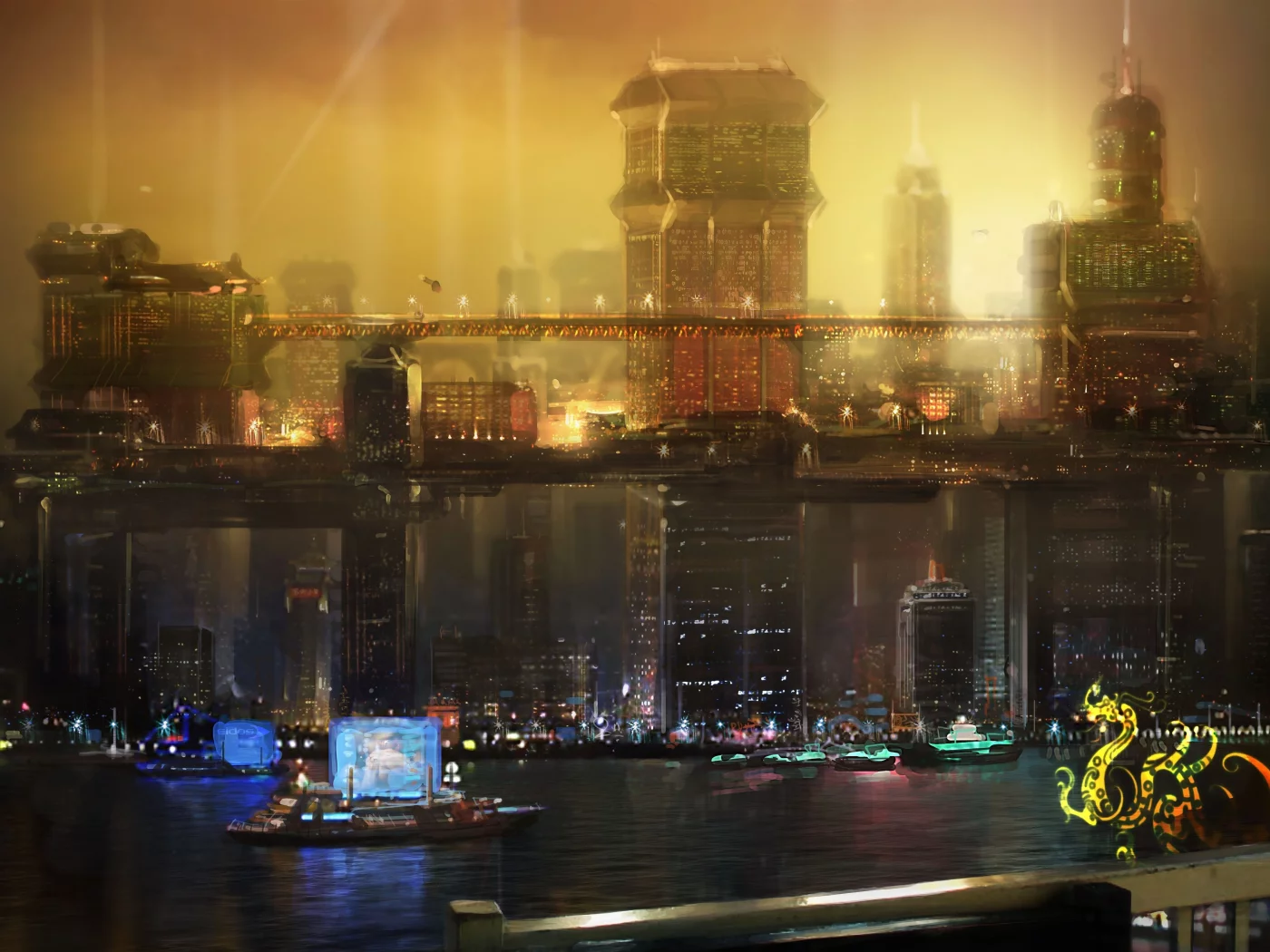 Deus ex 3, китай, ночь, город, будущее