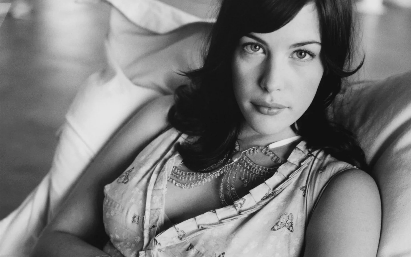 Лив Тайлер, women, актрисы, женщины, models, actress, модели, monochrome, брюнетки, brunettes, монохромный, Liv Tyler