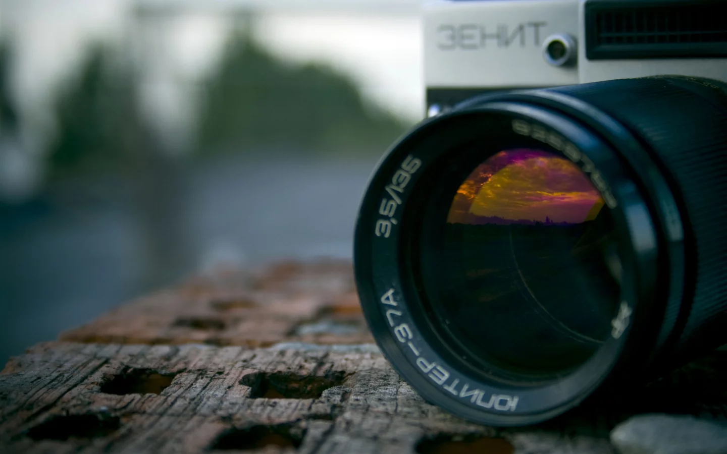 зенит, отражение, объектив, стекло, Фотоаппарат