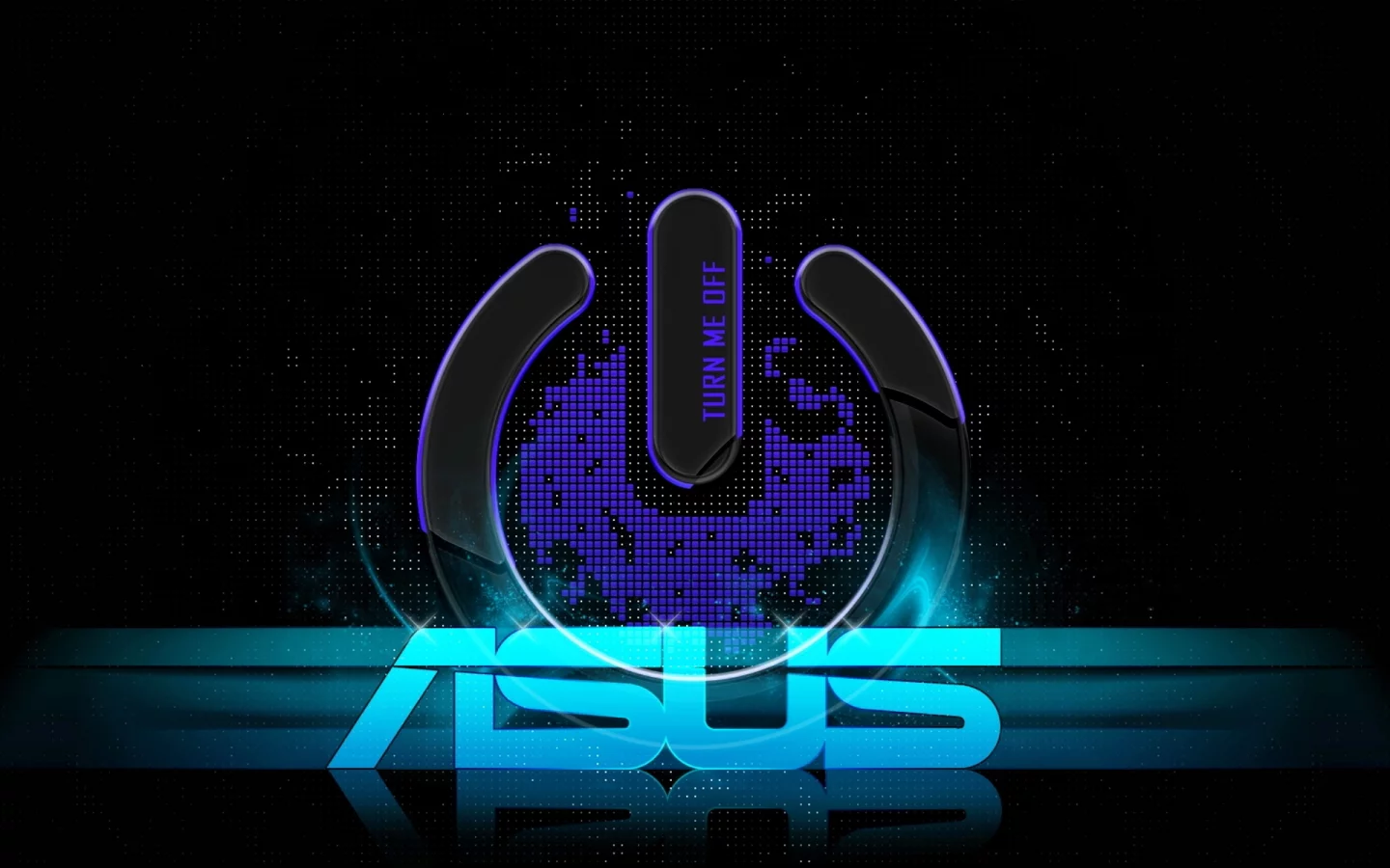 turn me off, logo, Asus, tech, hi-tech, blue, brand
