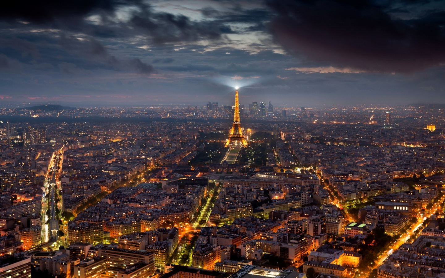 Париж, ночь, город