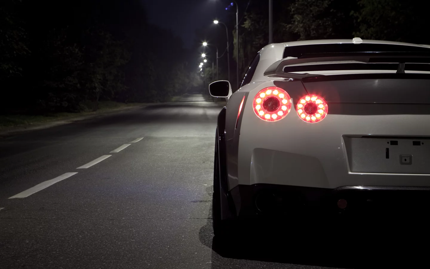 ночь, gt-r, Nissan