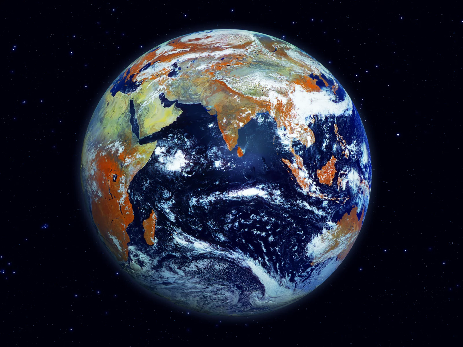 океаны, Земля, облака, материки, earth